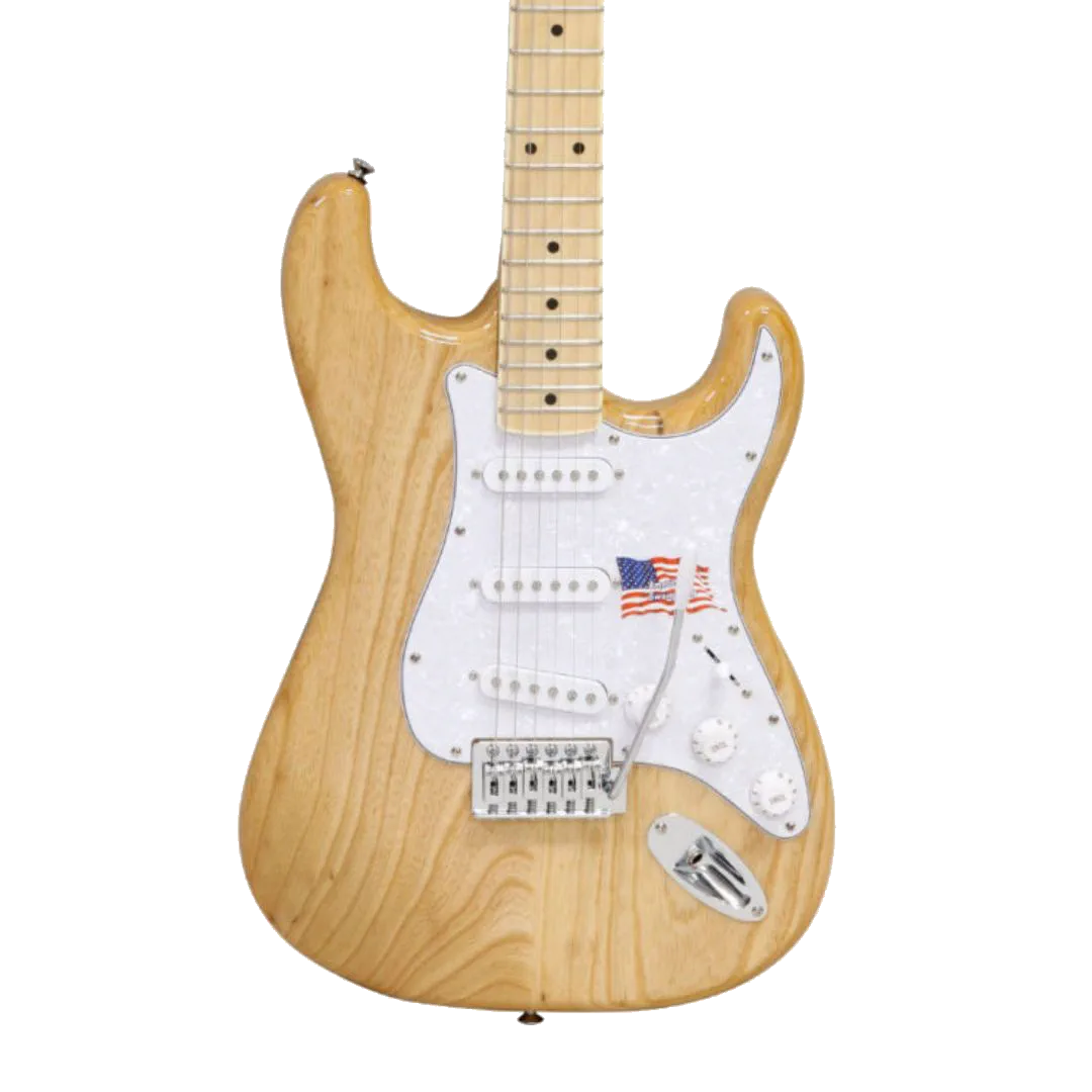 SX Strat Electric Guitar Ash – Natural