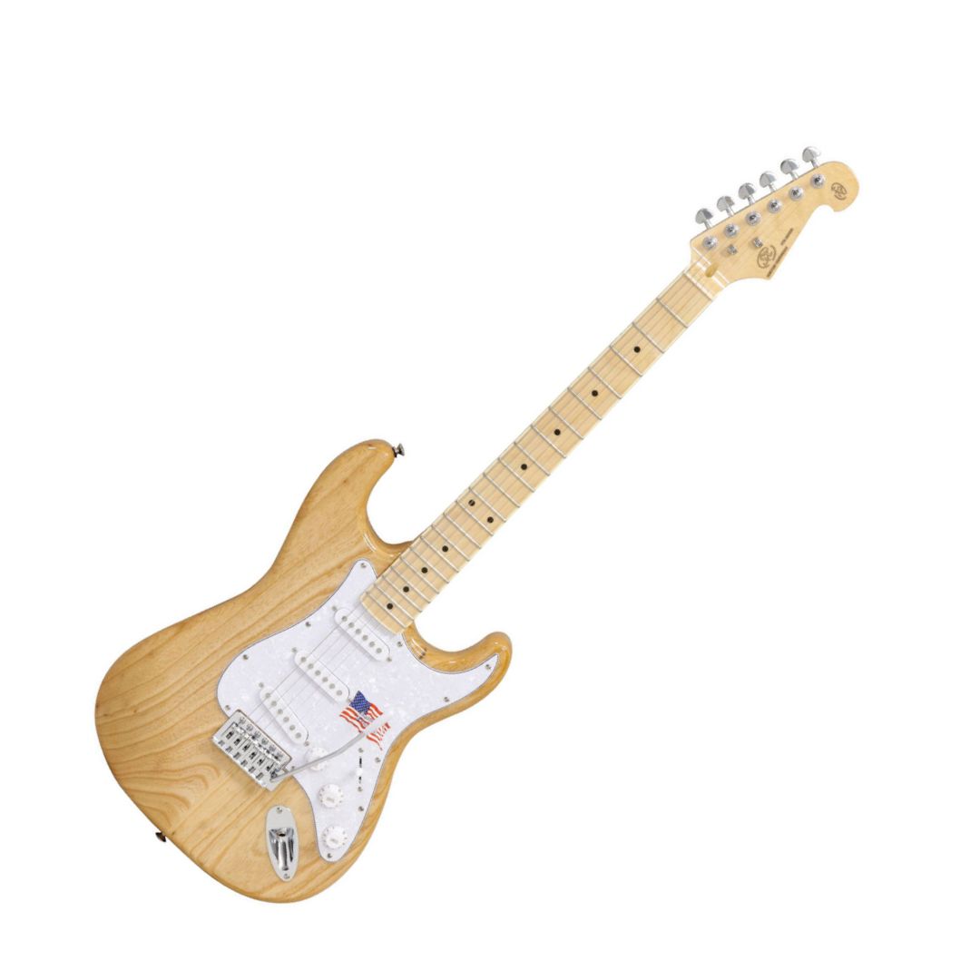 SX Strat Electric Guitar Ash – Natural — view 2