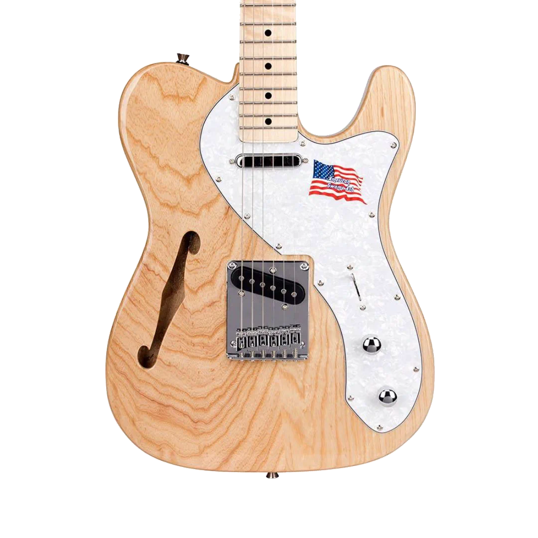 SX Tele Electric Guitar Semi-Hollow Body – Natural