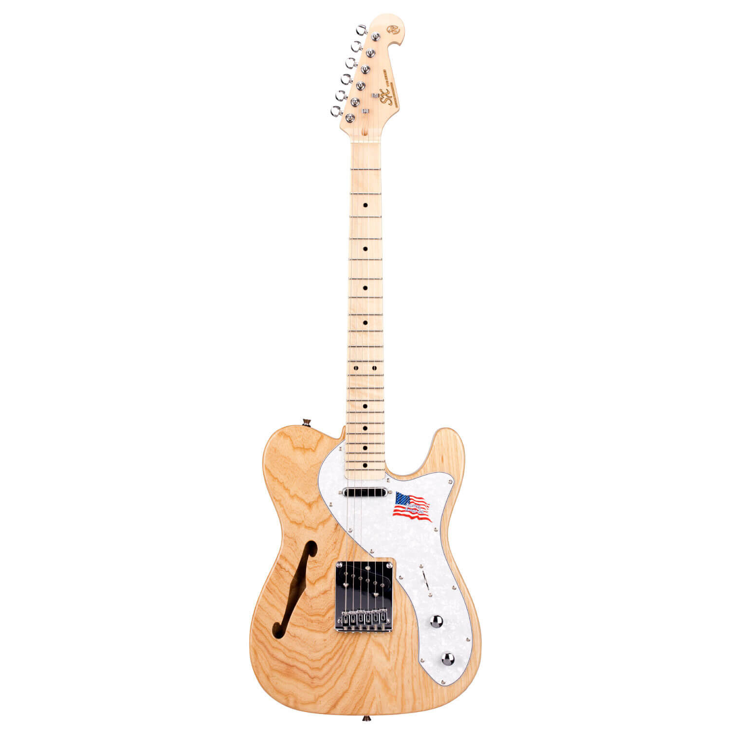 SX Tele Electric Guitar Semi-Hollow Body – Natural — view 2