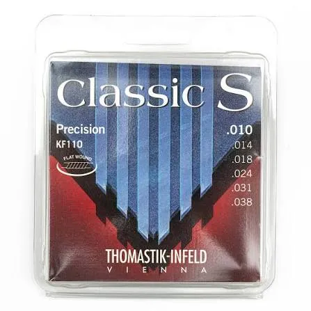 Thomastik-Infeld Classic S Rope Core Flat wound Acoustic Strings – Silver/Nickel .010-.038
