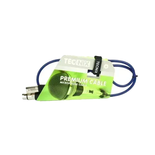 Tecnix 1m XLR M-F XLR Mic Cable – Blue
