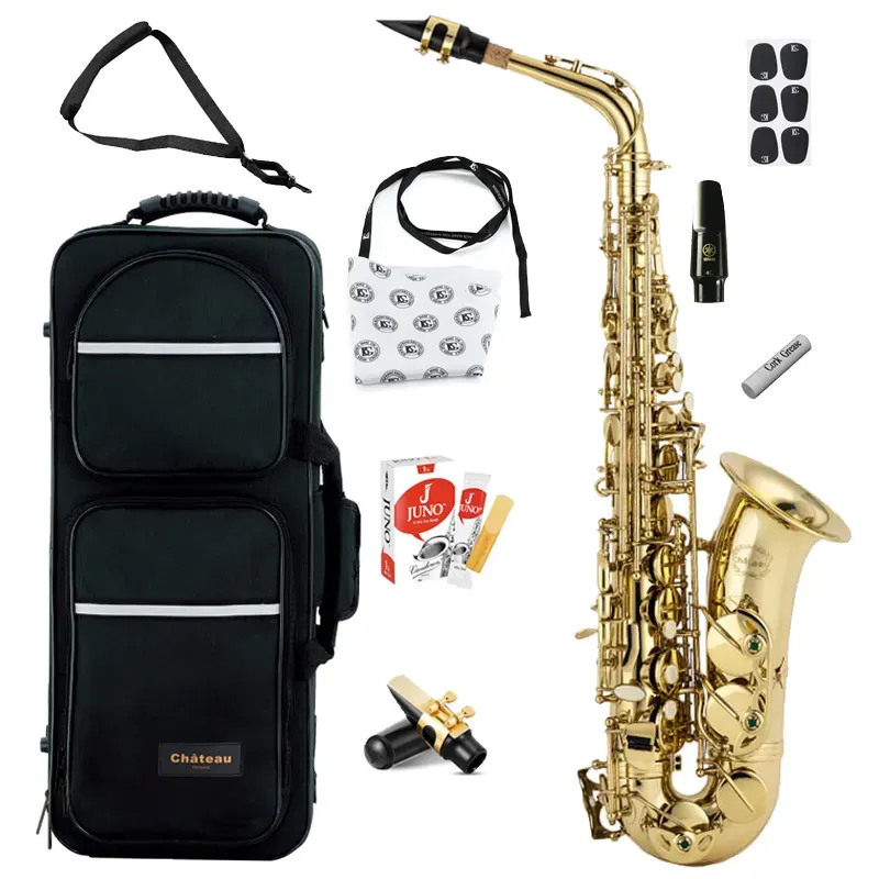 Chateau CAS-21 Eb Alto Saxophone Lacquer Student Bundle