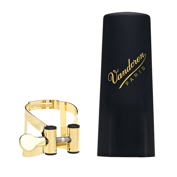Vandoren M|O Alto Saxophone Ligature and Cap – Gold — view 1