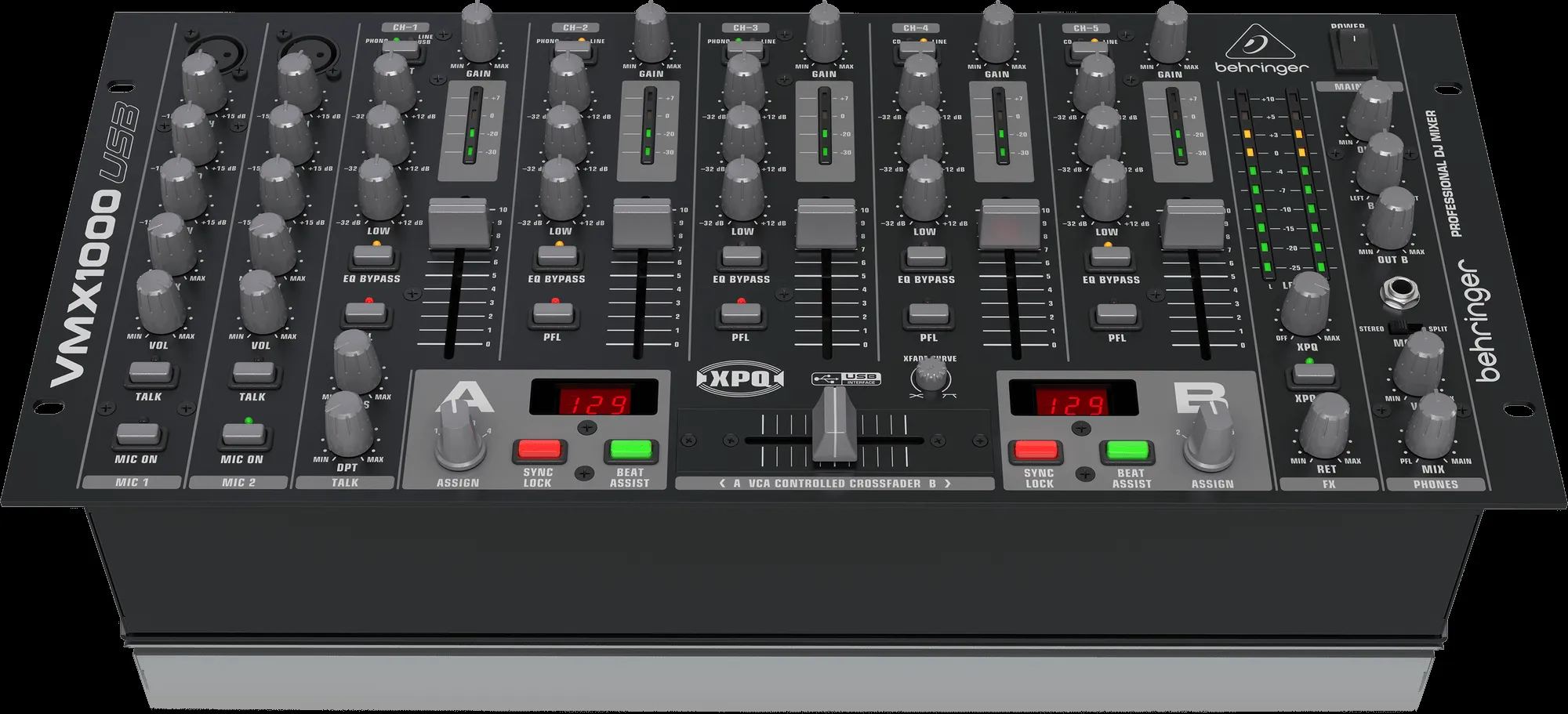 Behringer Pro Mixer VMX1000USB 5-channel DJ Mixer — view 2