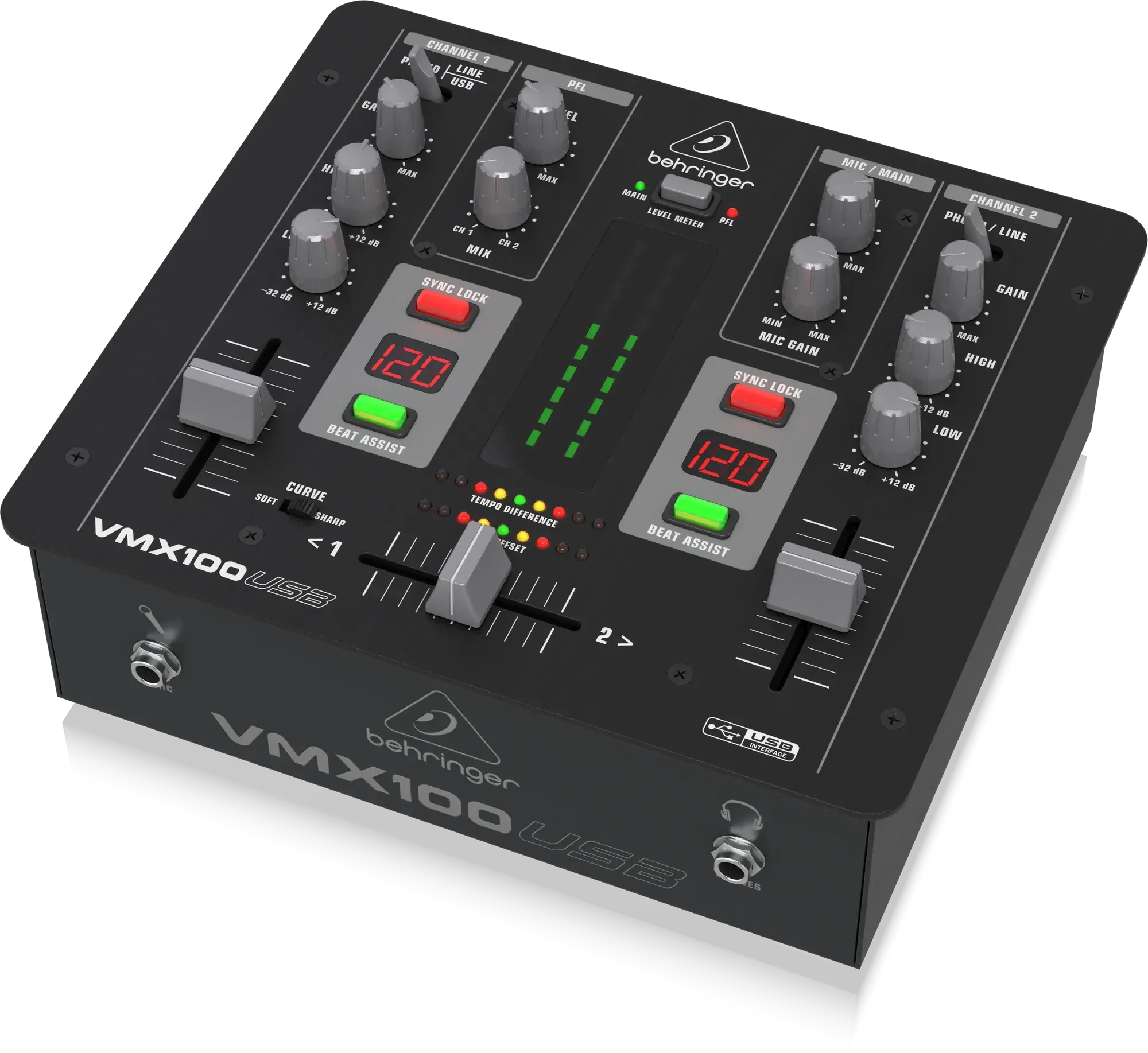 Behringer Pro Mixer VMX100USB 2-channel DJ Mixer