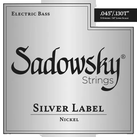 Sadowsky Silver Label Bass String Set – 5-String – Nickel – Taperwound – Long Scale (34 inch) .045-.130 — view 1