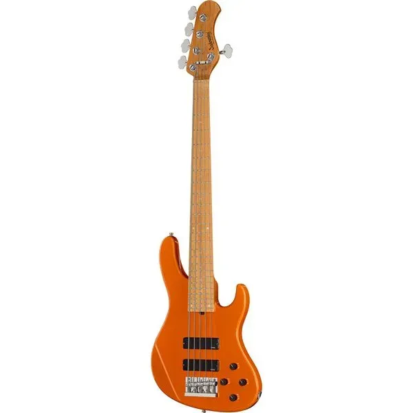 Sadowsky MetroExpress Modern 5-string Bass Guitar - Candy Apple Orange Morado Fingerboard — view 2