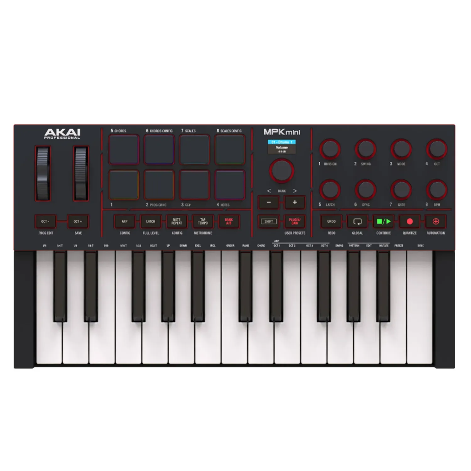 Akai Professional MPK Mini MK4 USB-C MIDI Keyboard Controller (Black) — view 3