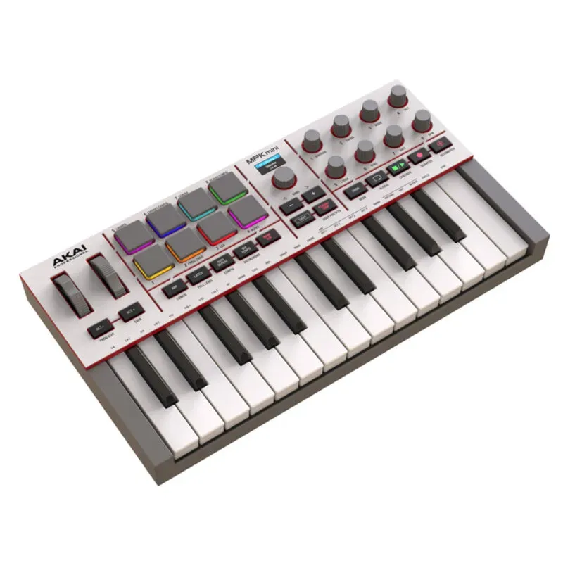 Akai Professional MPK Mini MK4 USB-C MIDI Keyboard Controller (White) — view 1