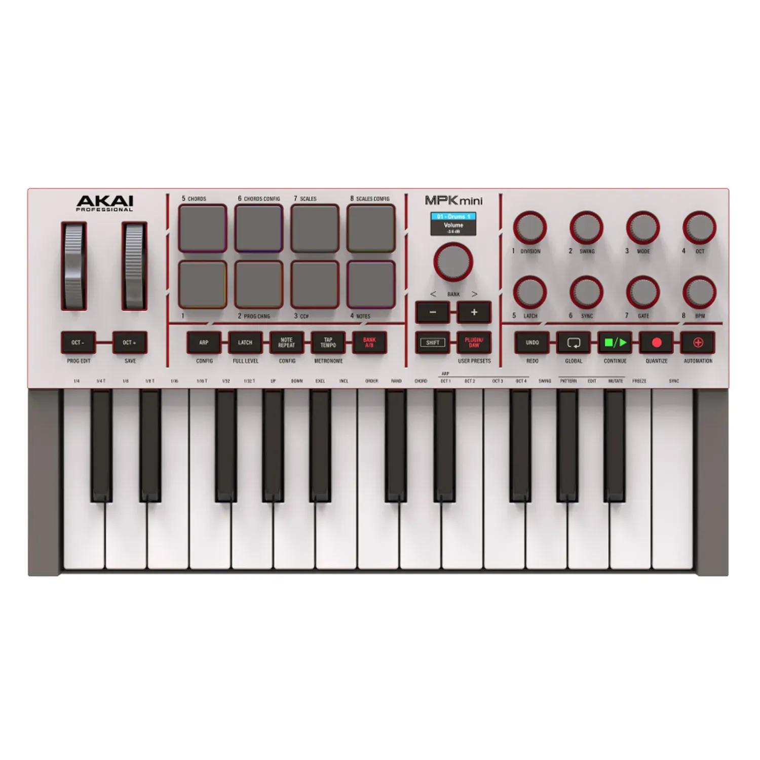 Akai Professional MPK Mini MK4 USB-C MIDI Keyboard Controller (White) — view 2