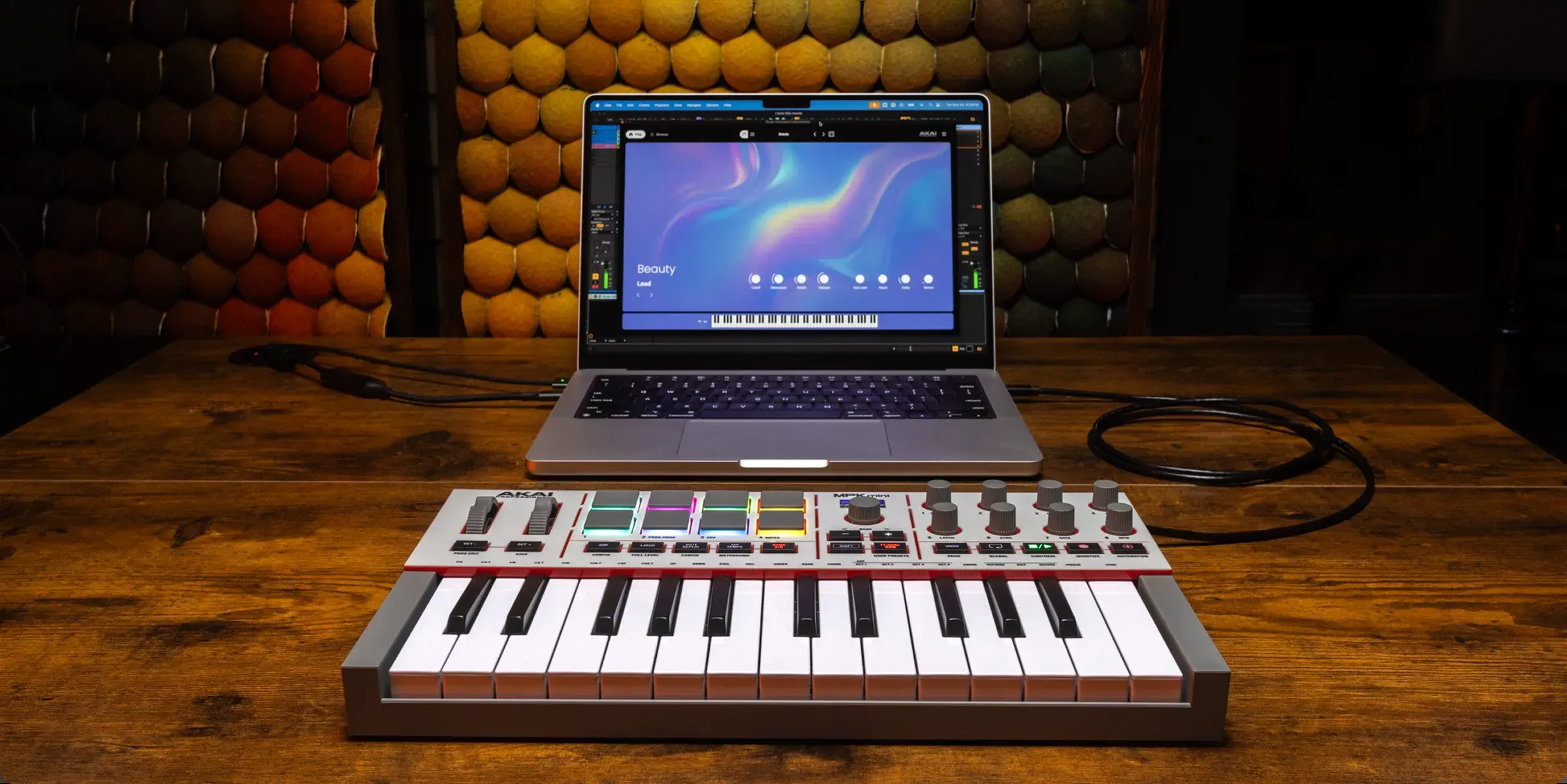 Akai Professional MPK Mini MK4 USB-C MIDI Keyboard Controller (White) — view 5