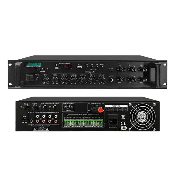 DSPPA MP610U 6 Zones Paging and Music Mixer Amplifier with USB and Tuner