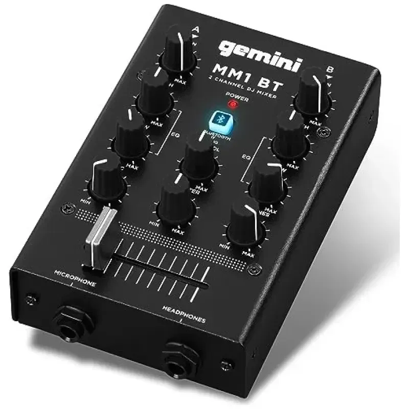 Gemini MM1BT Bluetooth Professional 2-Channel DJ Mixer — view 2