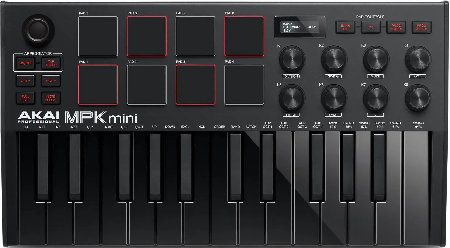Akai MPK Mini Mk3 - Black on Black Edition — view 2