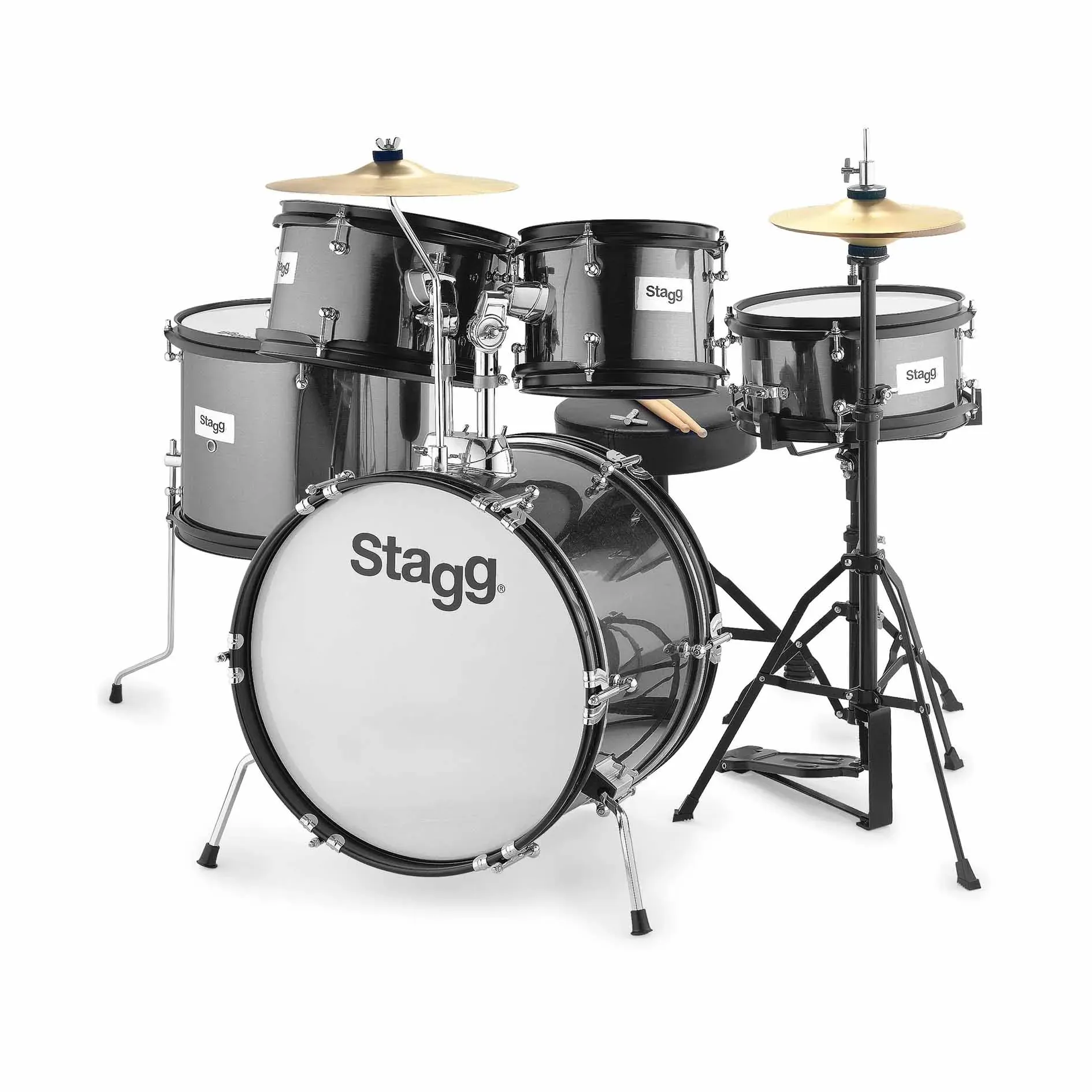 Stagg 5 Piece Junior Drum Set w/ 16 inch Kick Drum — view 1