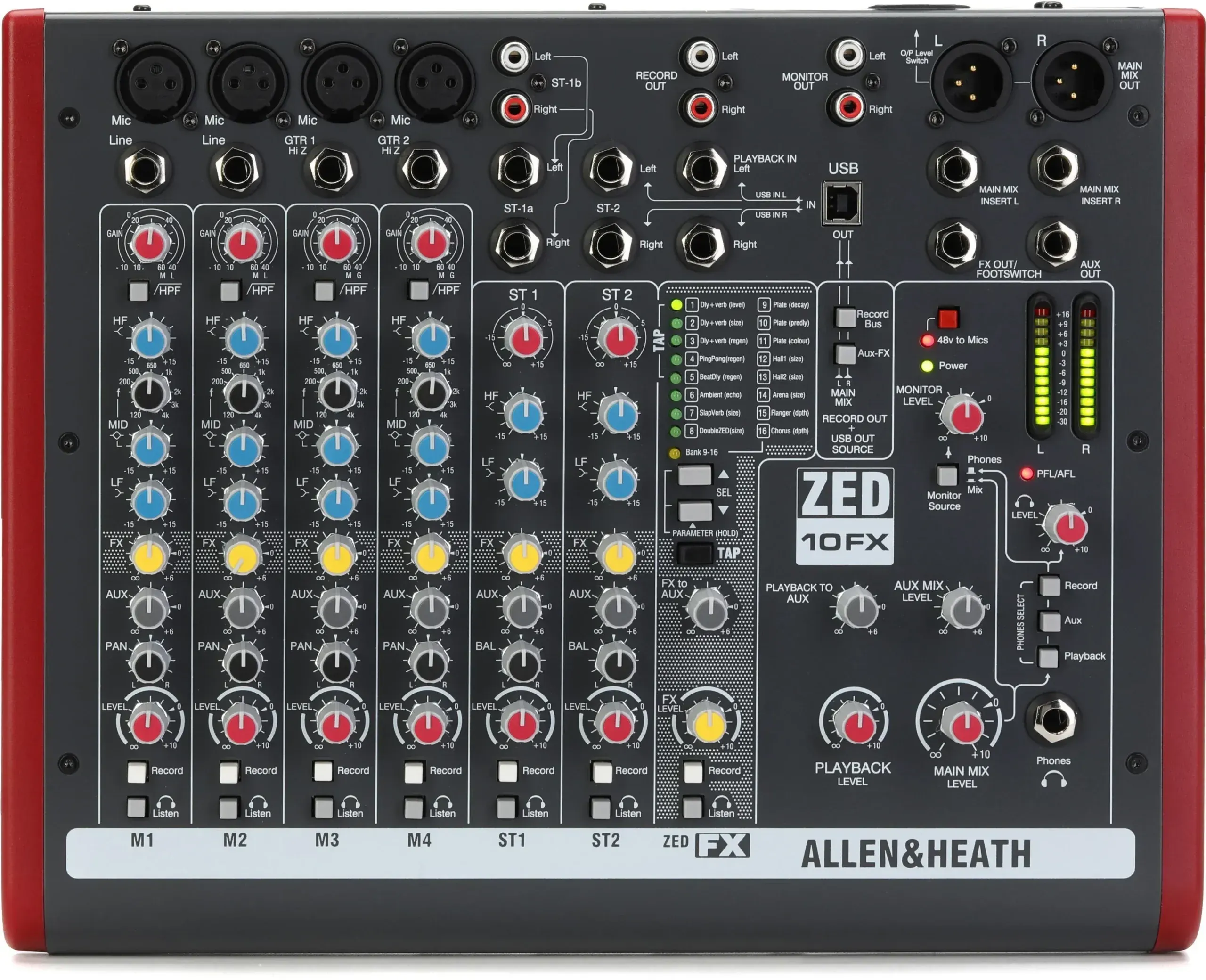 Allen and Heath ZED-10FX 10-channel Mixer with USB — view 2