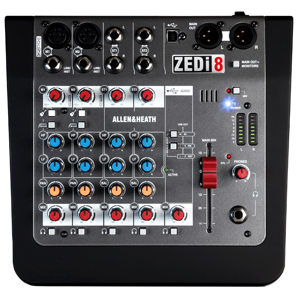 Allen and Heath ZEDi-8 8-channel Mixer with USB Audio Interface — view 1