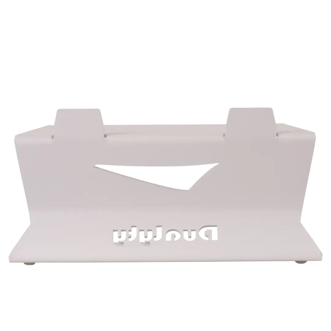 Dualyty 678 Mild Steel Desktop Monitor Stand Pair (White) — view 2