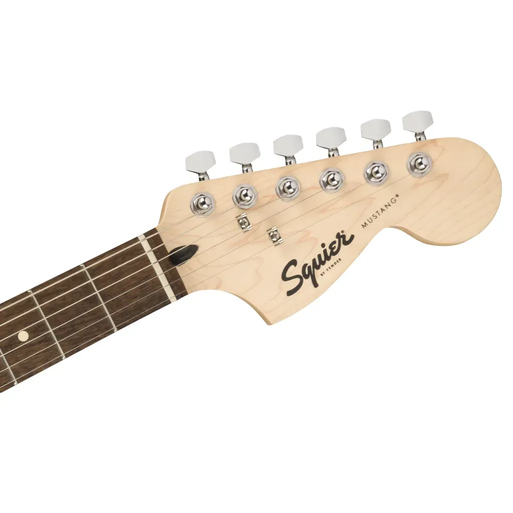 Fender Squier FSR Bullet Mustang HH Electric Guitar - Black w/ Gold Competition Stripes — view 5