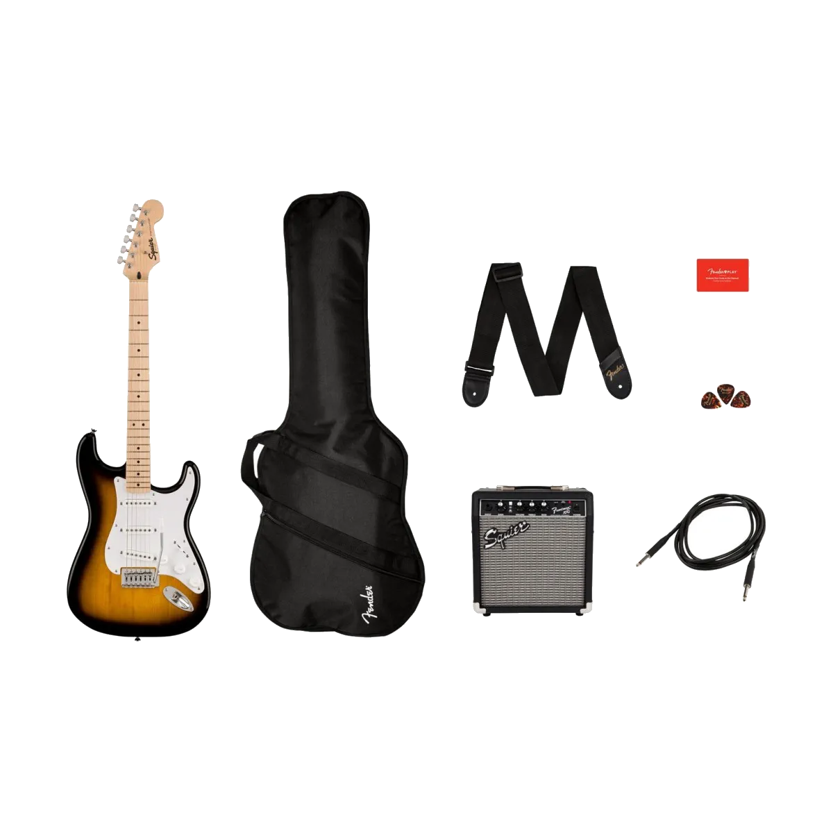 Fender Squier Sonic Stratocaster Electric Guitar Pack – 2-Color Sunburst — view 1