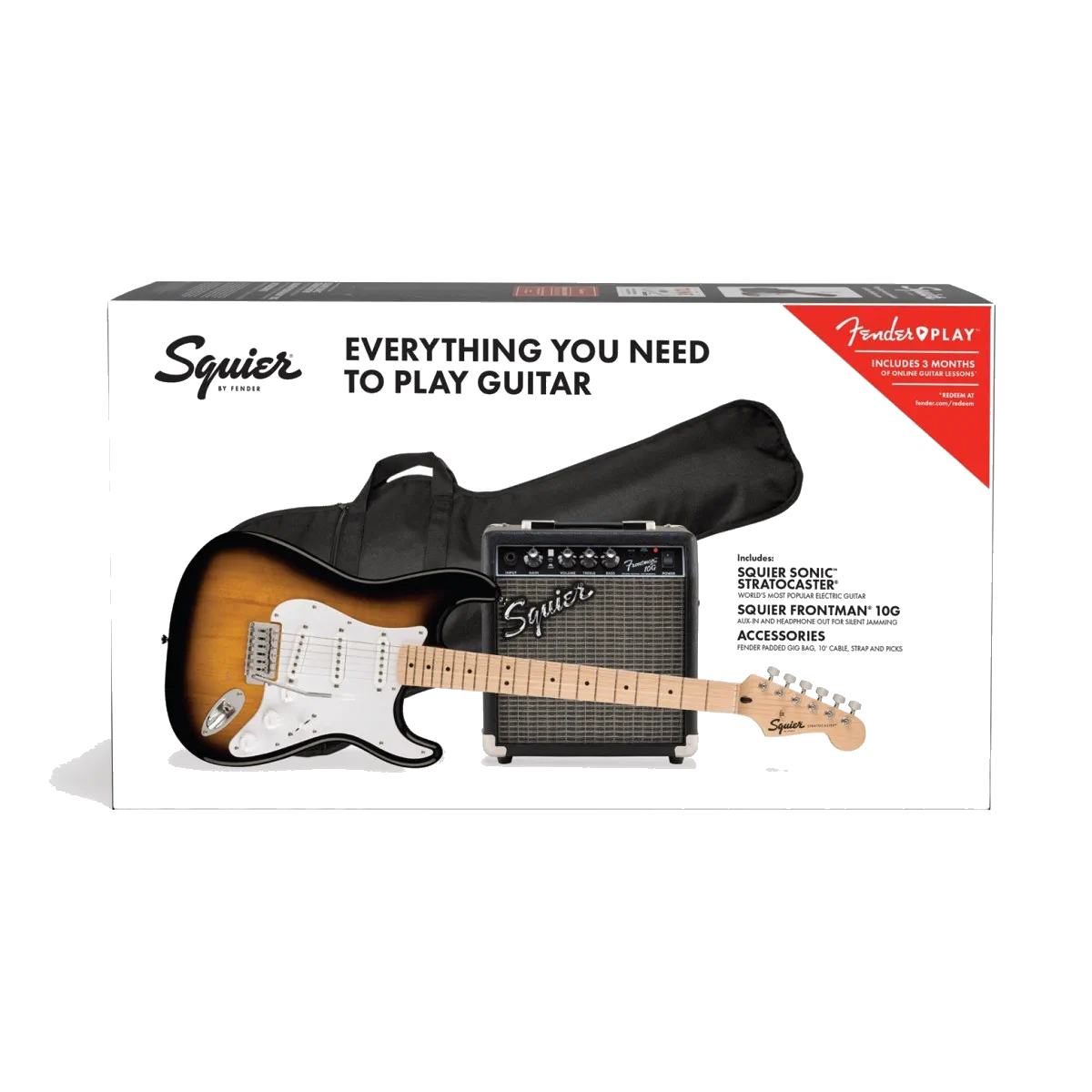 Fender Squier Sonic Stratocaster Electric Guitar Pack – 2-Color Sunburst — view 2