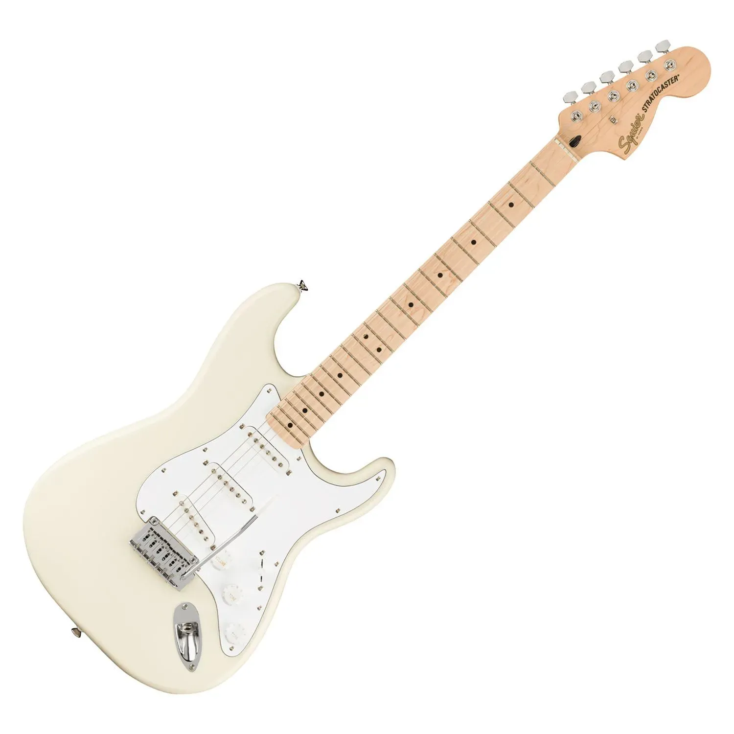 Fender Squier Affinity Series Stratocaster Electric Guitar – Olympic White with Maple Fingerboard — view 2