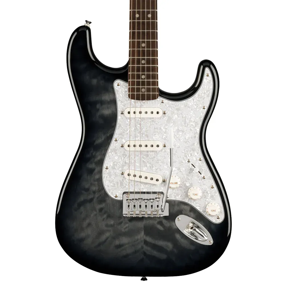 Fender Squier FSR Affinity Series Stratocaster QMT Electric Guitar - Black Burst — view 1