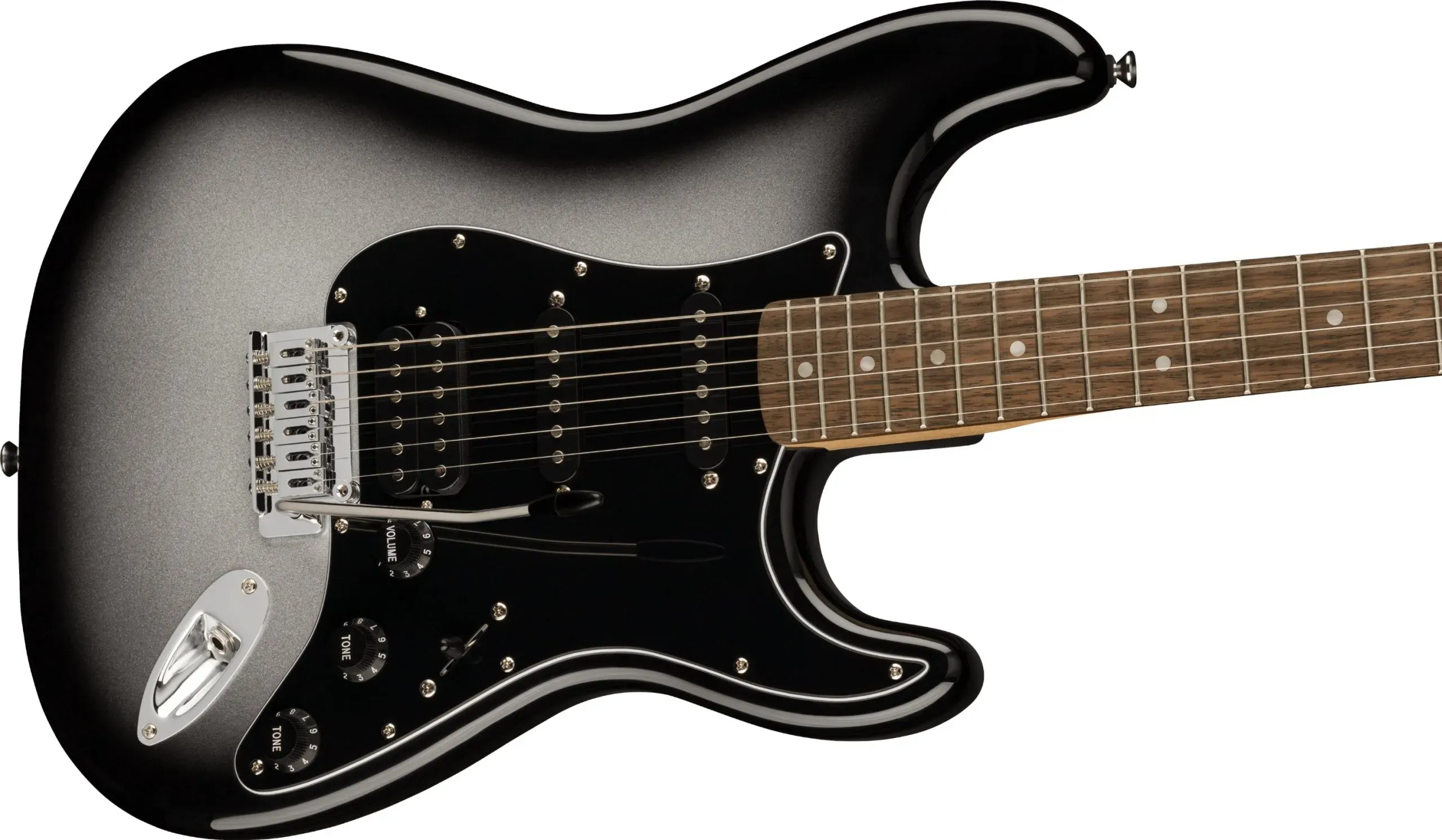 Fender Squier FSR Affinity Series Stratocaster HSS, Laurel Fingerboard, Black Pickguard, Silverburst — view 4