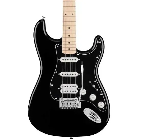 Fender Squier FSR Affinity Series Stratocaster HSS, Maple Fingerboard, Black Pickguard - Black — view 1