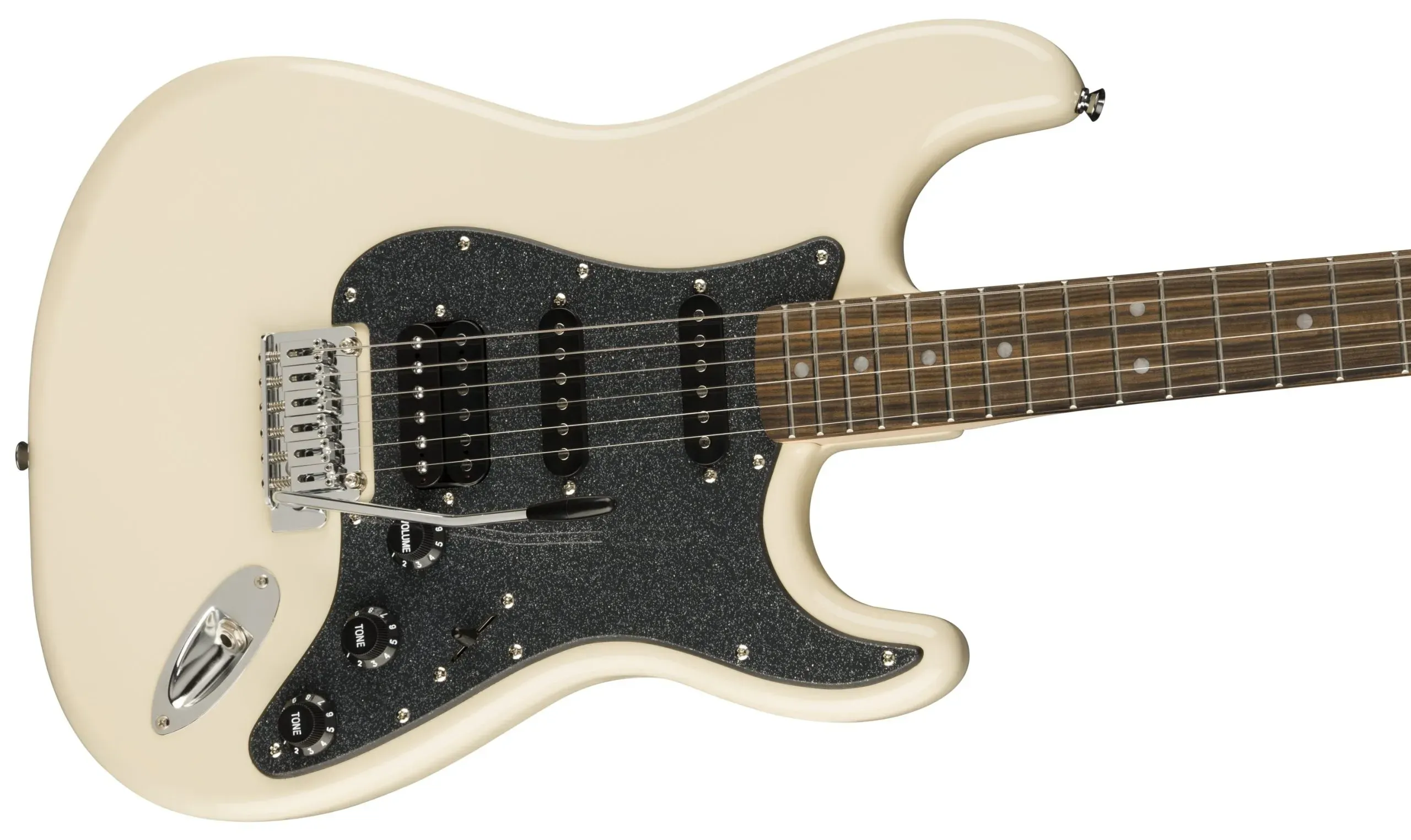Fender Squier Affinity Stratocaster HSS Electric Guitar – Olympic White with Indian Laurel Fingerboard — view 4