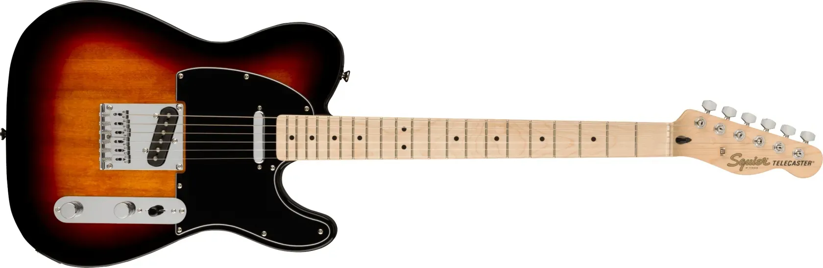 Fender Squier Affinity Telecaster Electric Guitar with Maple Fingerboard - 3-Tone Sunburst — view 2