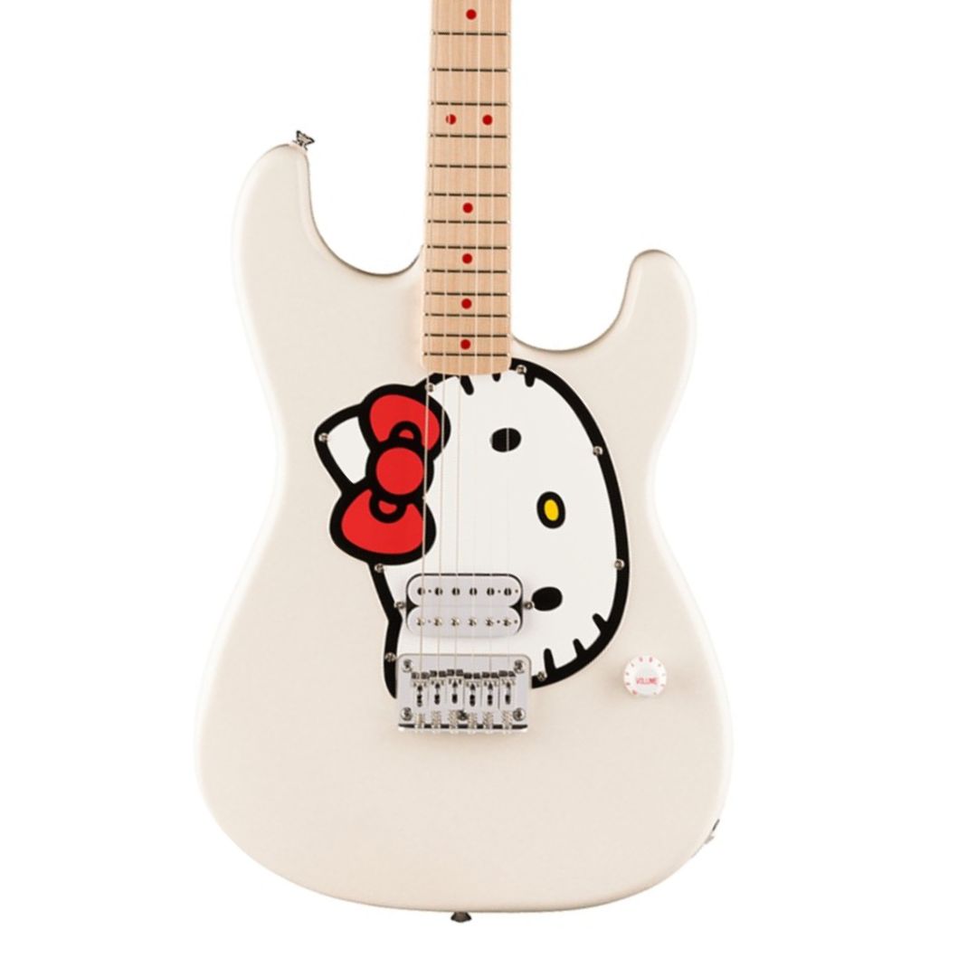 Fender Squier x Hello Kitty Stratocaster Electric Guitar – White — view 1
