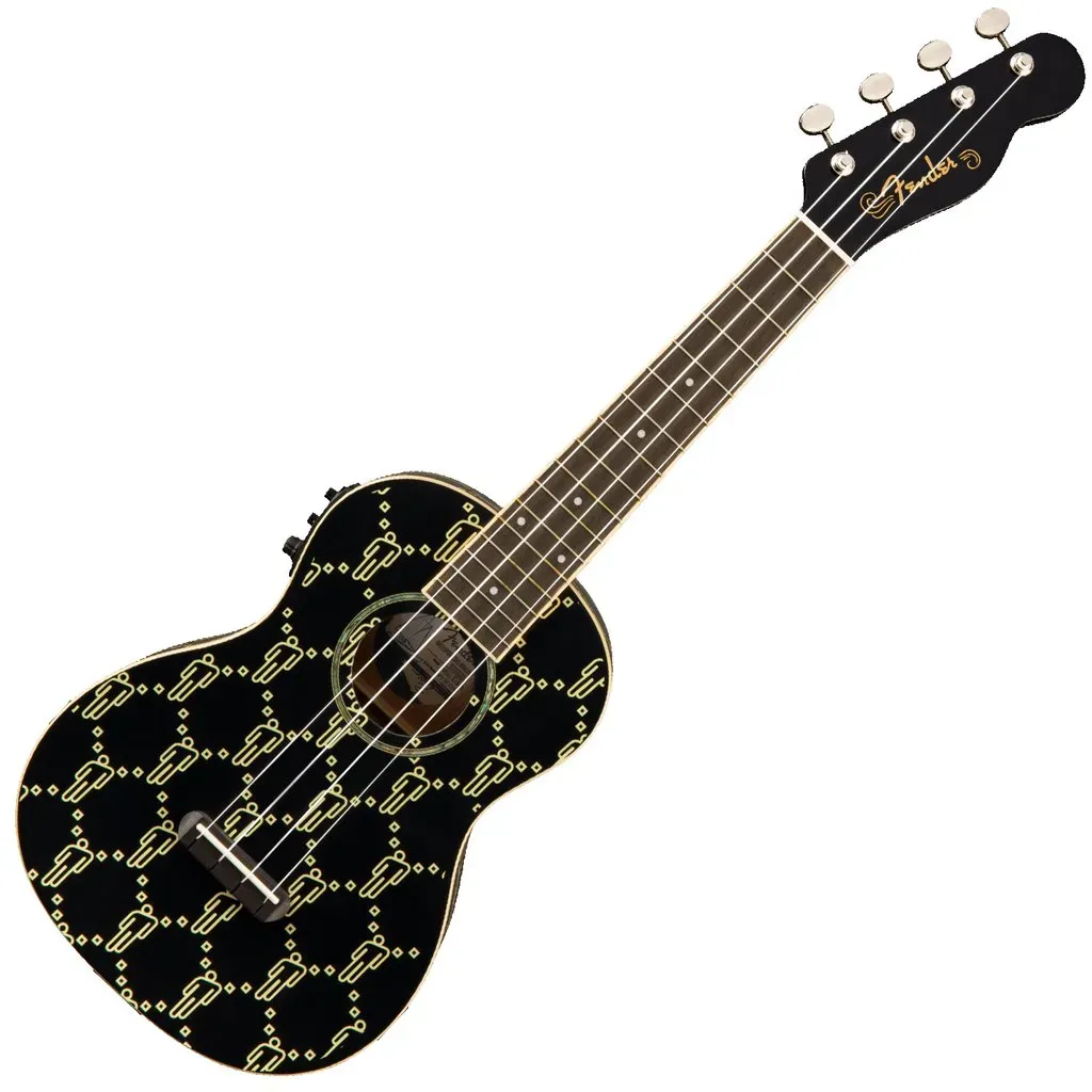 Fender Billie Eilish Limited Edition Signature Concert Ukulele with pickup (Black) — view 2