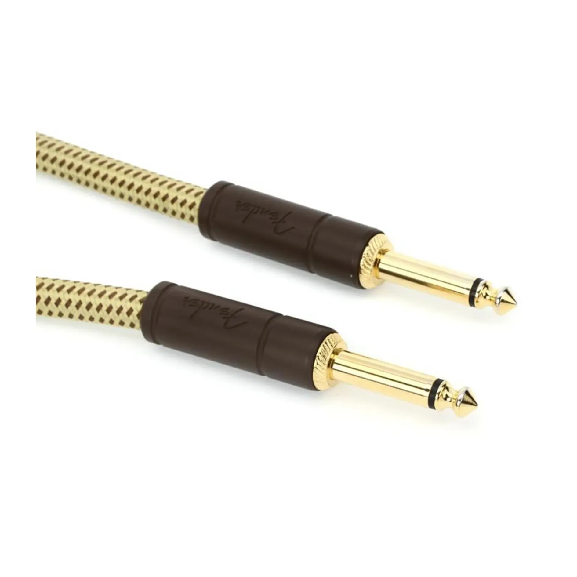 Fender Deluxe Series Straight to Straight Instrument Cable - 18.6 foot Tweed — view 1