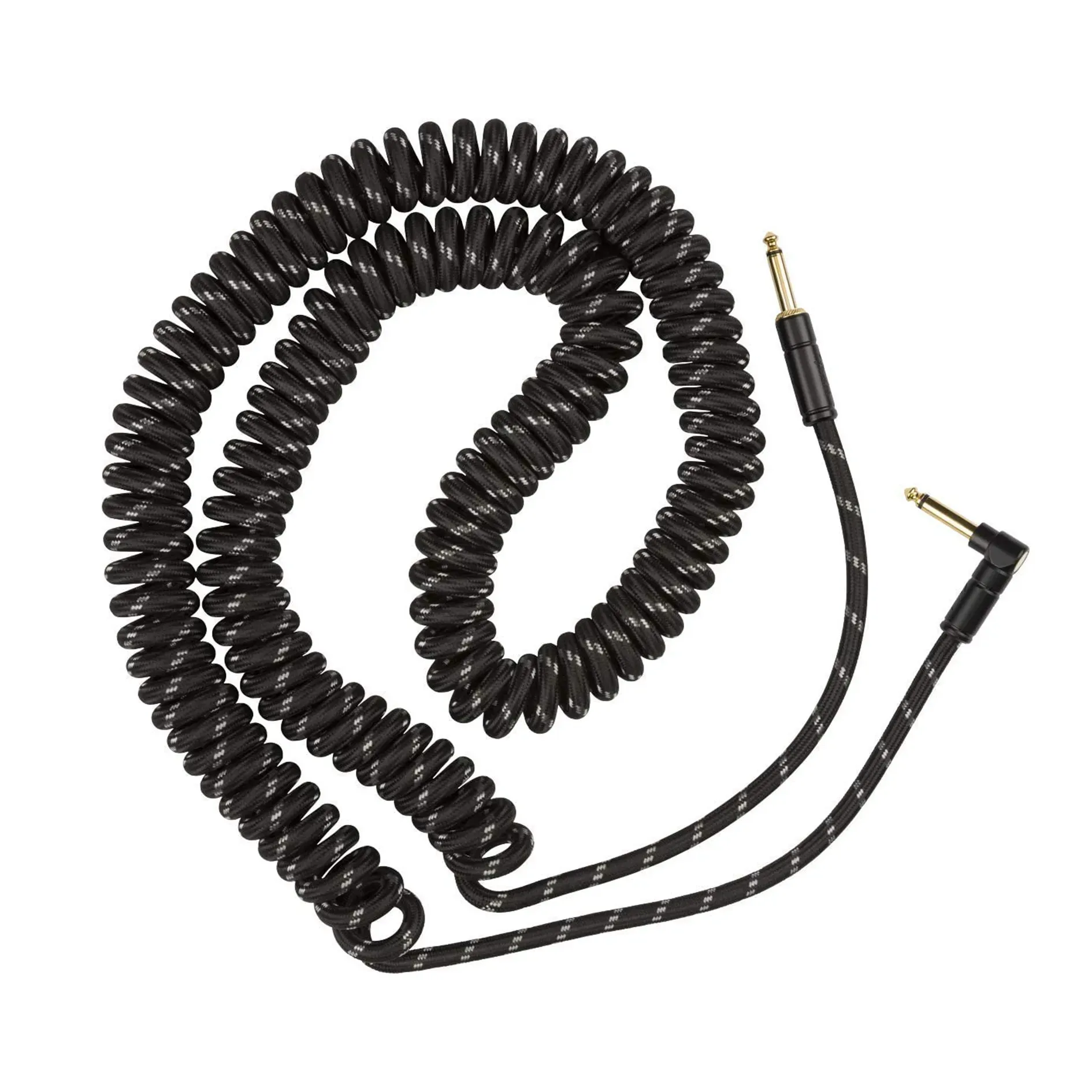Fender Deluxe Series Coil Guitar Cable - Straight to Right - 30 foot Black — view 1