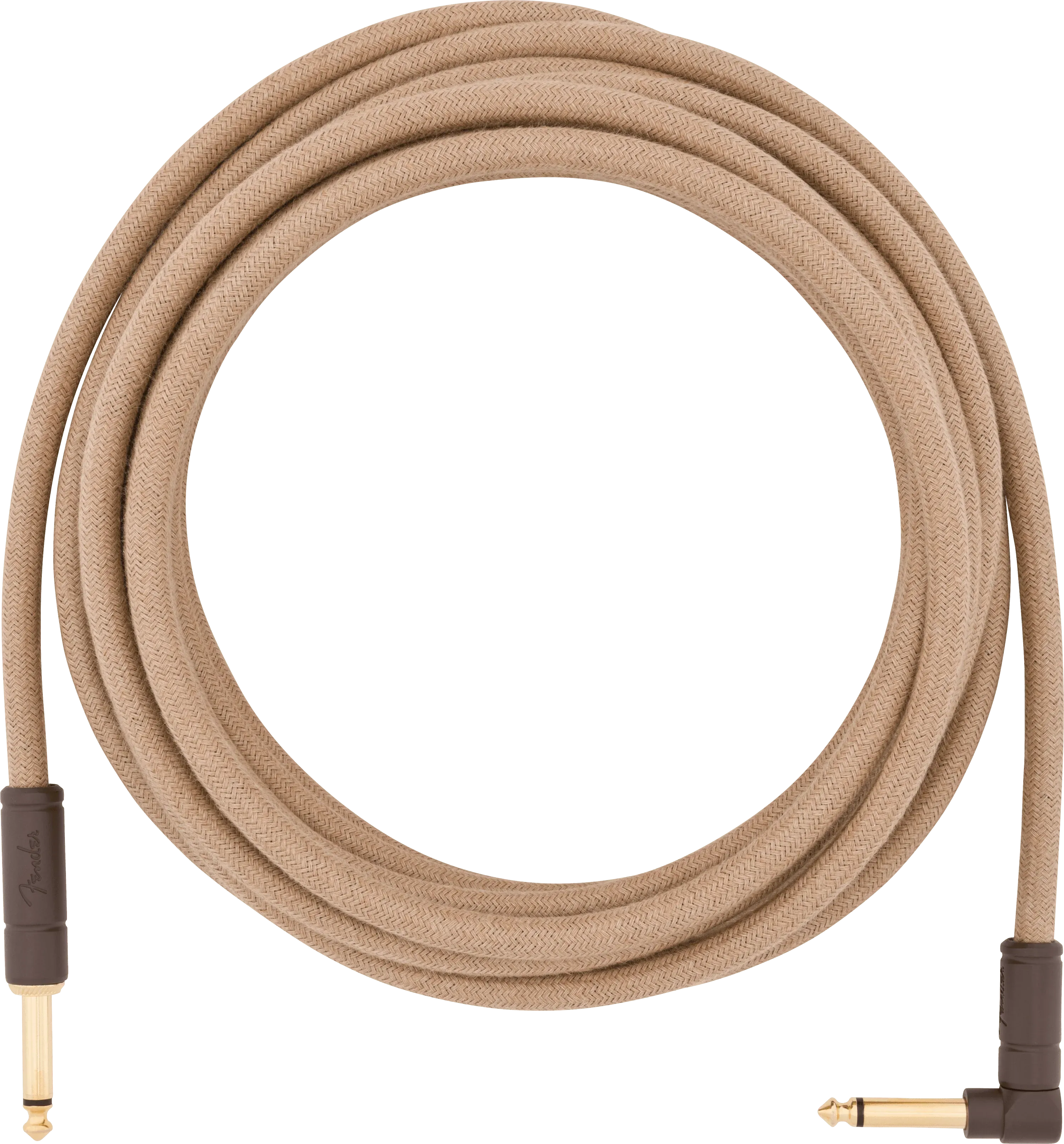 Fender Festival Hemp Straight to Right Angle Instrument Cable - 18.6 foot Natural