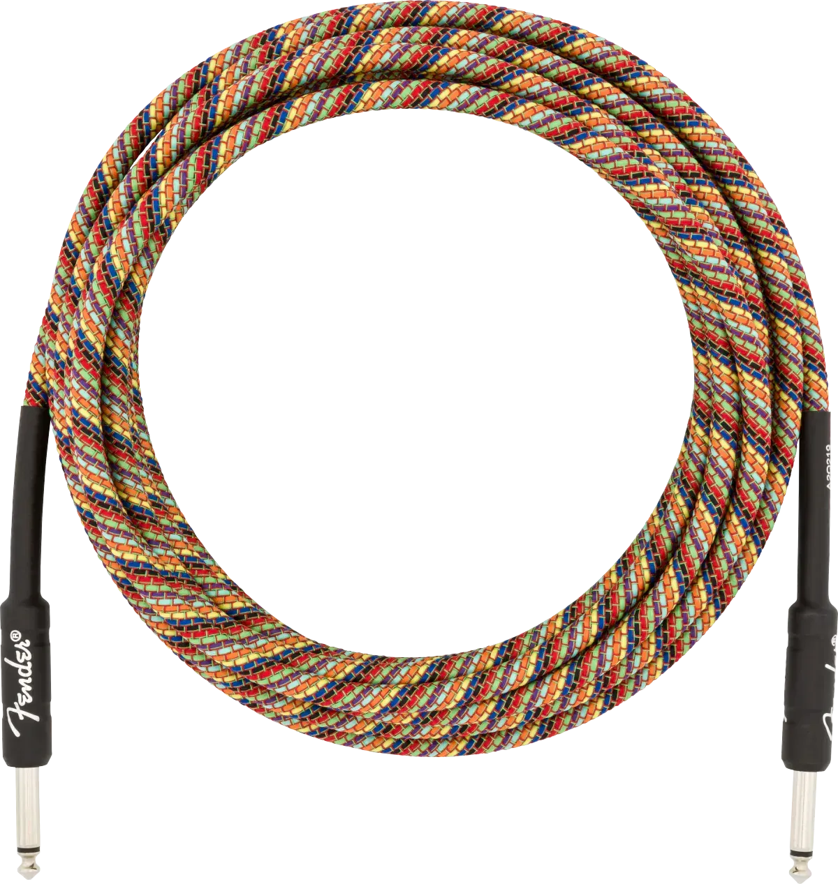 Fender Festival Hemp Straight to Straight Instrument Cable- 18.6 foot Rainbow