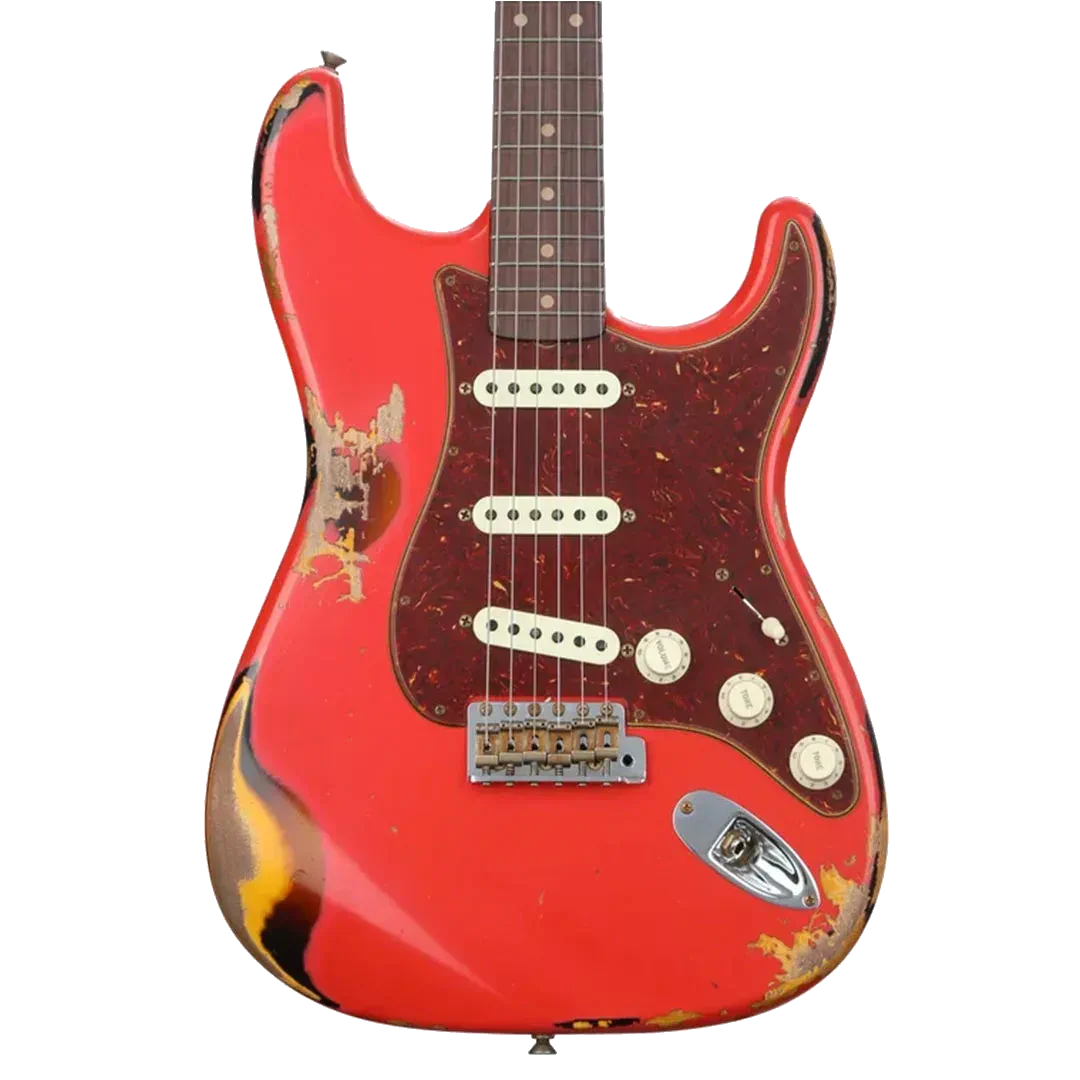 Fender Custom Shop Limited Edition ’61 Stratocaster Heavy Relic – Aged Fiesta Red over 3-color Sunburst