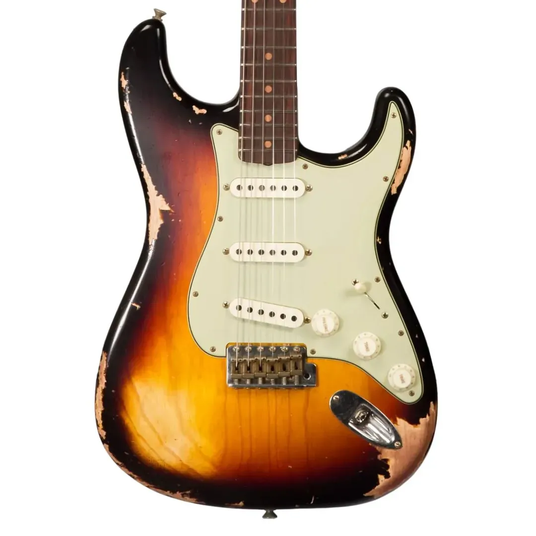 Fender Custom Shop NAMM Limited 1962 Stratocaster Electric Guitar - Aged 3-tone Sunburst, Heavy Relic