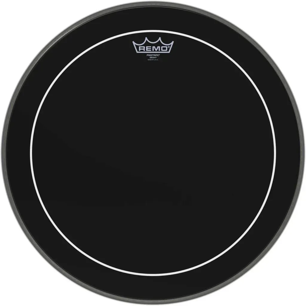 Remo 22 inch Batter Ebony Bass Pinstripe Drum Head — view 1