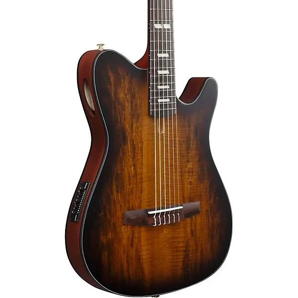 Ibanez FRH20 Thinline Nylon-string Acoustic-electric Guitar – Satin Natural — view 3