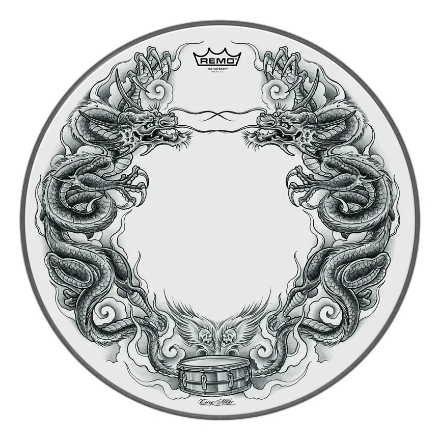 Remo Tattoo Skyn 22", Dragon Skyn on White — view 1