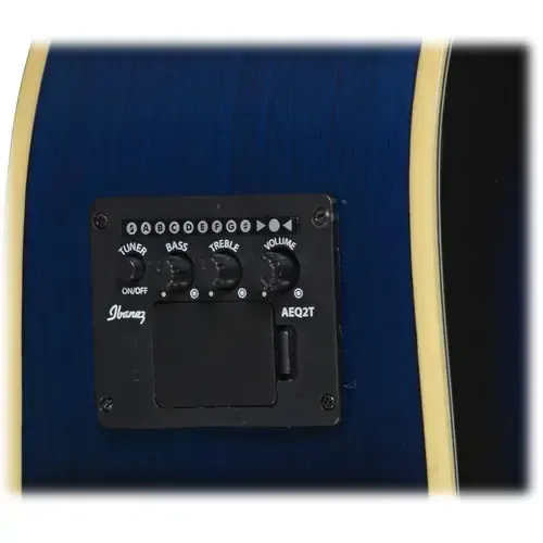 Ibanez PF15ECE PF Performance Series Acoustic/Electric Guitar - Transparent Blue Sunburst — view 2