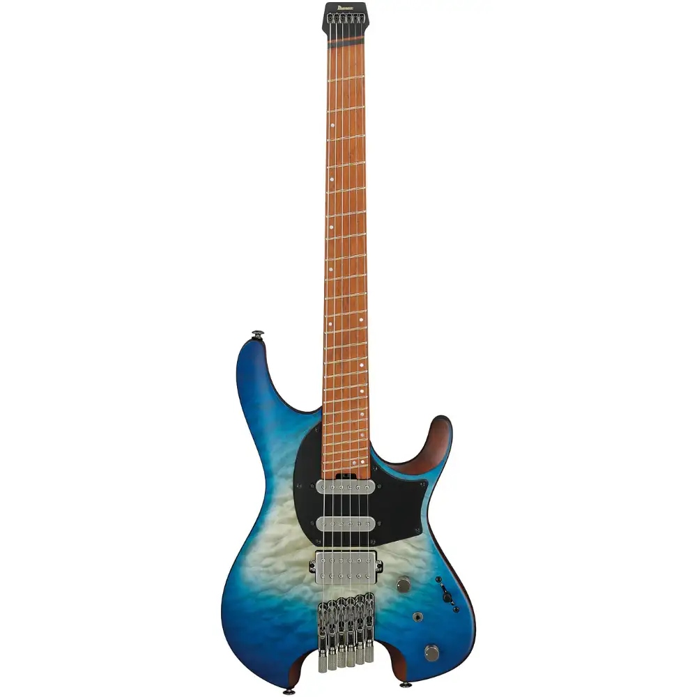 Ibanez QX54QM Headless Electric Guitar – Blue Sphere Burst Flat — view 2