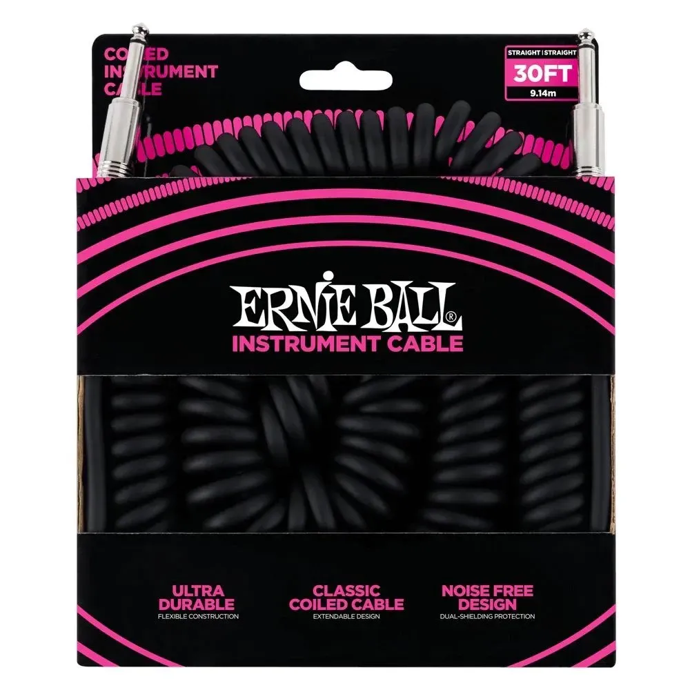 Ernie Ball Coiled Straight to Straight Instrument Cable - 10m — view 1
