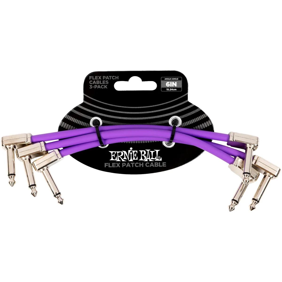 Ernie Ball Flex Patch Cable 6in – Purple – 3 Pack