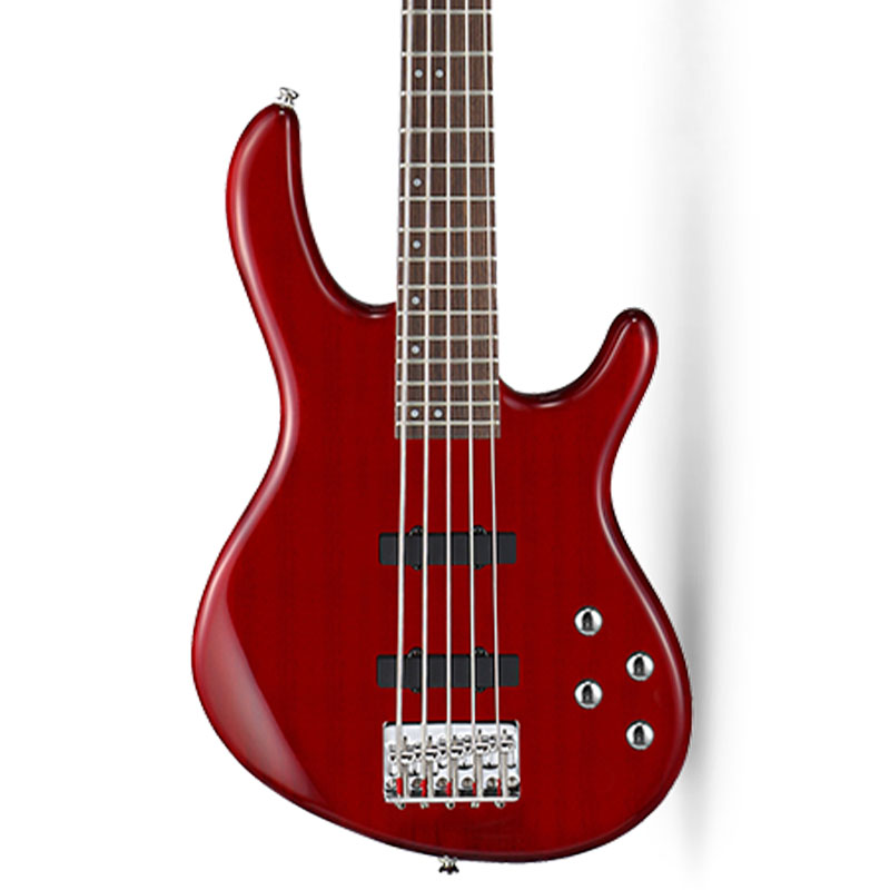 Cort Action Bass V Plus 5-String Bass Guitar – Transparent Red — view 1