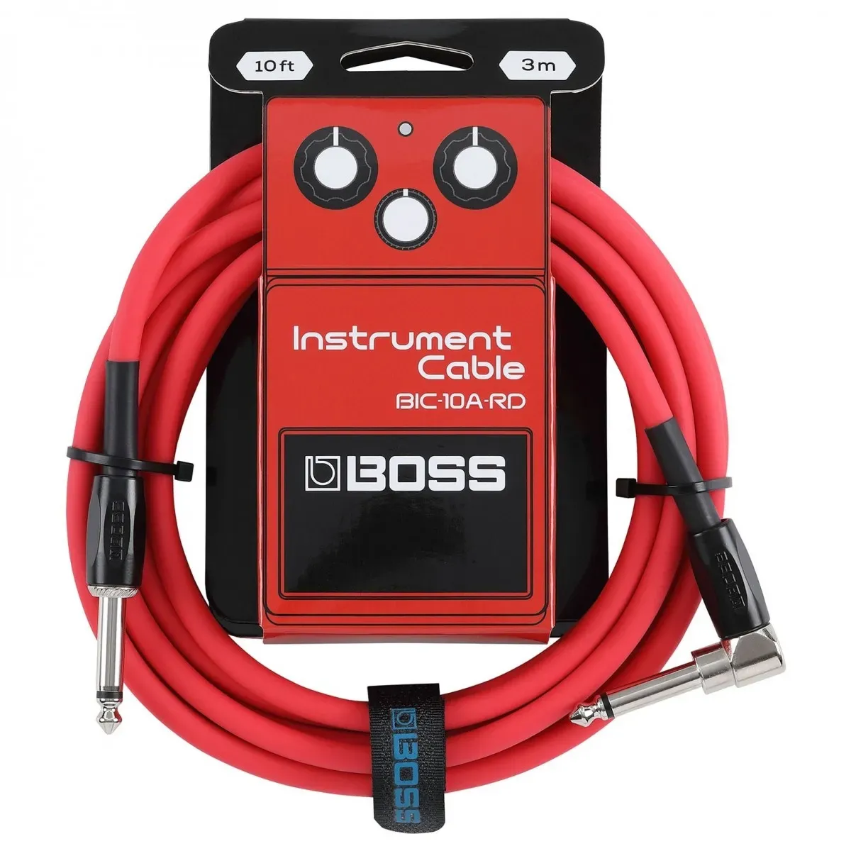 Boss 10ft Angled/Straight Instrument Cable - Red — view 1