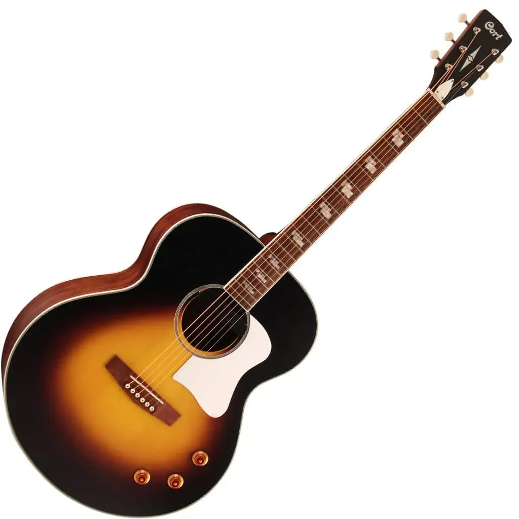 Cort CJ Retro Jumbo Acoustic-Electric Guitar with Gig Bag – Vintage Burst — view 2